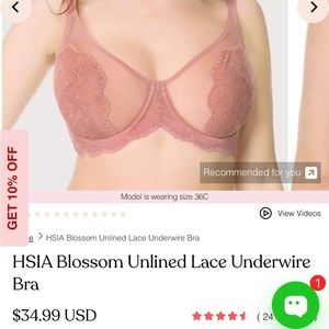 New HSIA lace bra